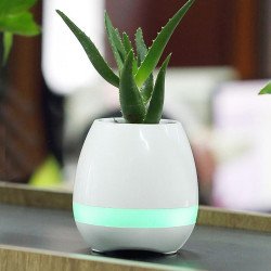 Music Flowerpot LED Light Portable Bluetooth Power Speaker K3 (White)
